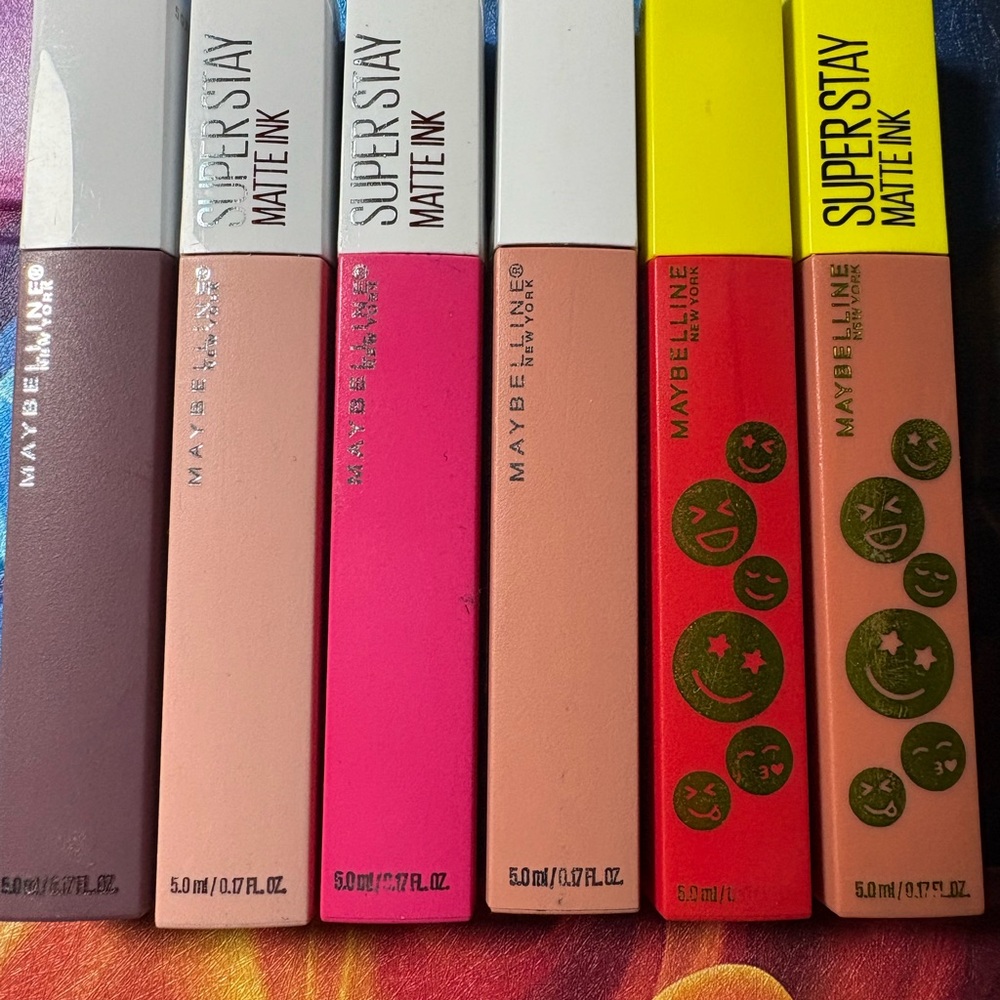 Maybelline SuperStay Matte Ink Lipstick Set - Pink, Red, Brown, Tan, 9 Each